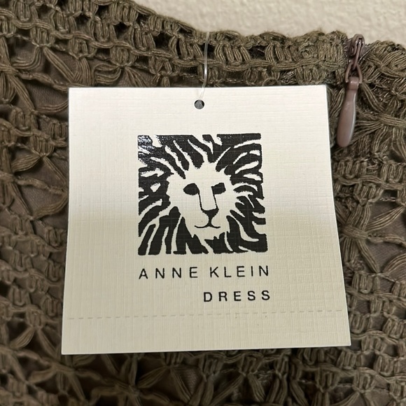 NWT!  Anne Klein Army Green Crochet Dress - Picture 9 of 14